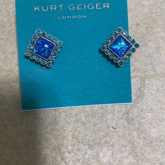 Kurt Geiger Blue Art Deco Earrings - Picture 5 of 6
